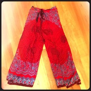 Unique Tie Front Culotte Pants